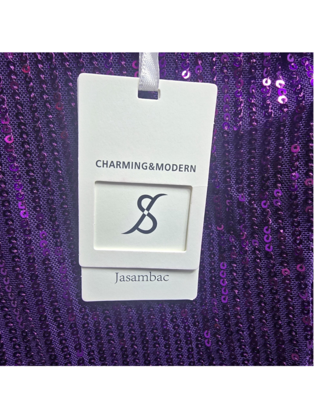 Women's Jasambac Purple Sequin Dress NWT Medium - Picture 7 of 11
